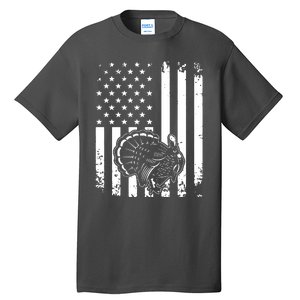 Turkey Hunting Tonal American Flag Tall T-Shirt