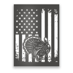 Turkey Hunting Tonal American Flag Poster