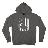 Turkey Hunting Tonal American Flag Tall Hoodie