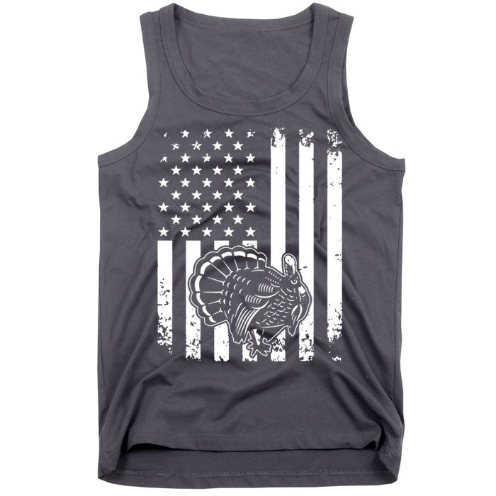 Turkey Hunting Tonal American Flag Tank Top