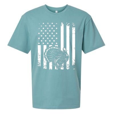 Turkey Hunting Tonal American Flag Sueded Cloud Jersey T-Shirt