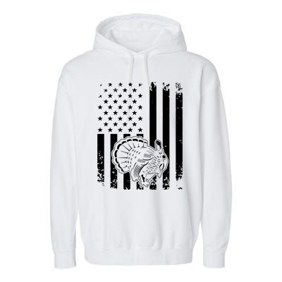 Turkey Hunting Tonal American Flag Garment-Dyed Fleece Hoodie