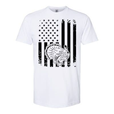 Turkey Hunting Tonal American Flag Softstyle CVC T-Shirt