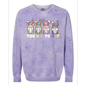 Too Hip To Hop Easter Eggs Gnome Colorblast Crewneck Sweatshirt