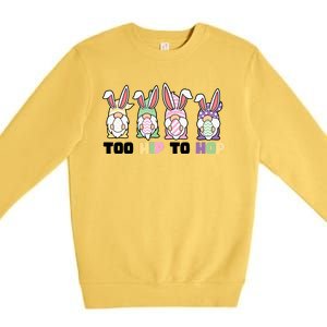 Too Hip To Hop Easter Eggs Gnome Premium Crewneck Sweatshirt