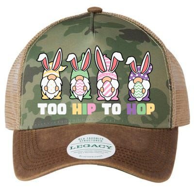 Too Hip To Hop Easter Eggs Gnome Legacy Tie Dye Trucker Hat