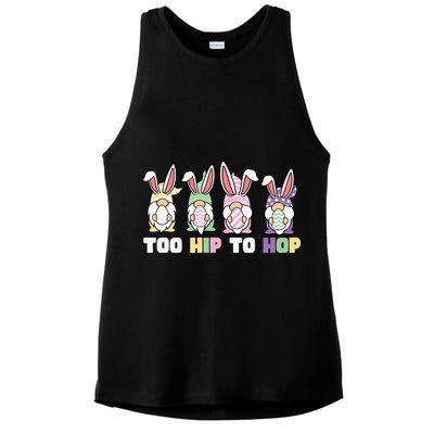 Too Hip To Hop Easter Eggs Gnome Ladies PosiCharge Tri-Blend Wicking Tank