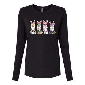 Too Hip To Hop Easter Eggs Gnome Womens Cotton Relaxed Long Sleeve T-Shirt