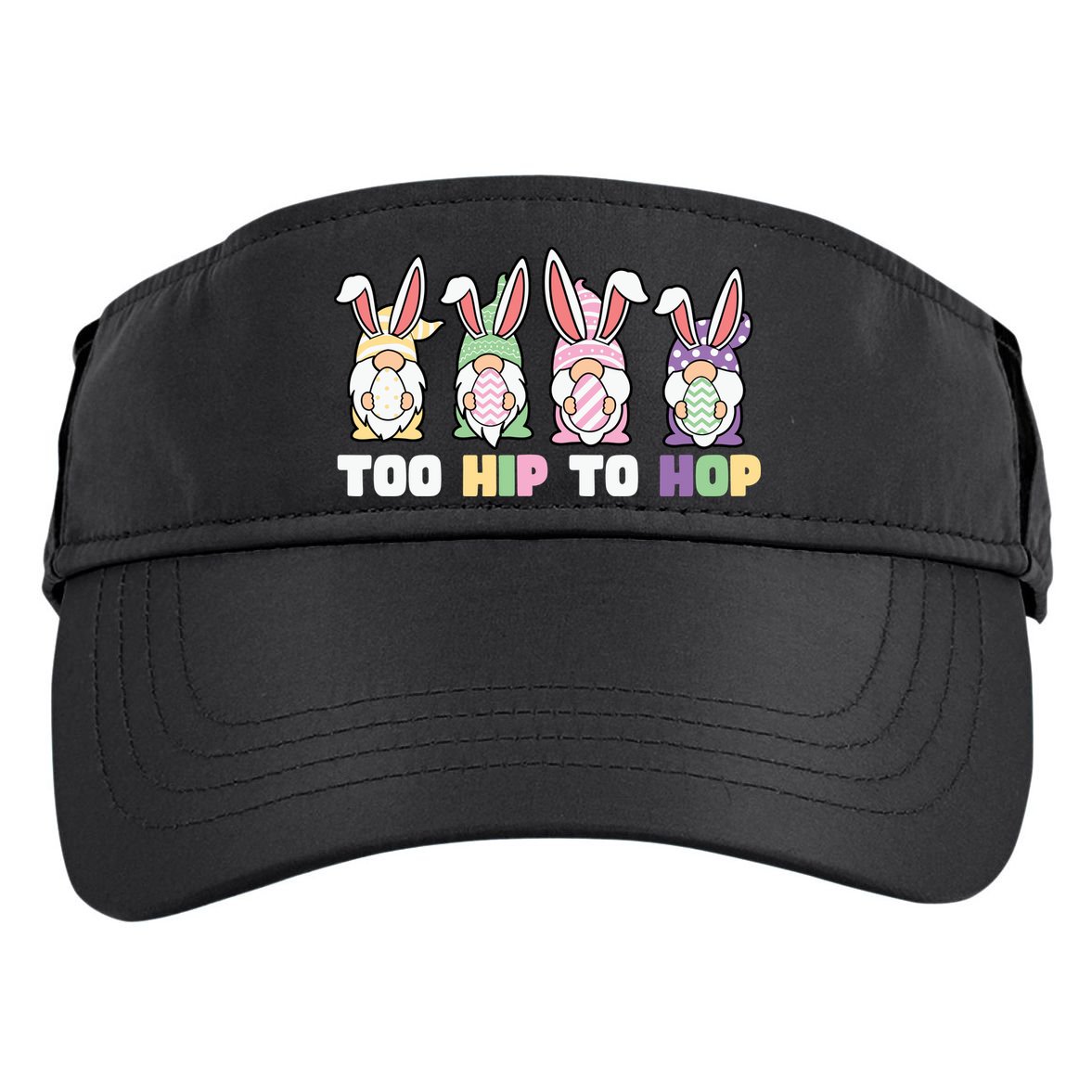 Too Hip To Hop Easter Eggs Gnome Adult Drive Performance Visor
