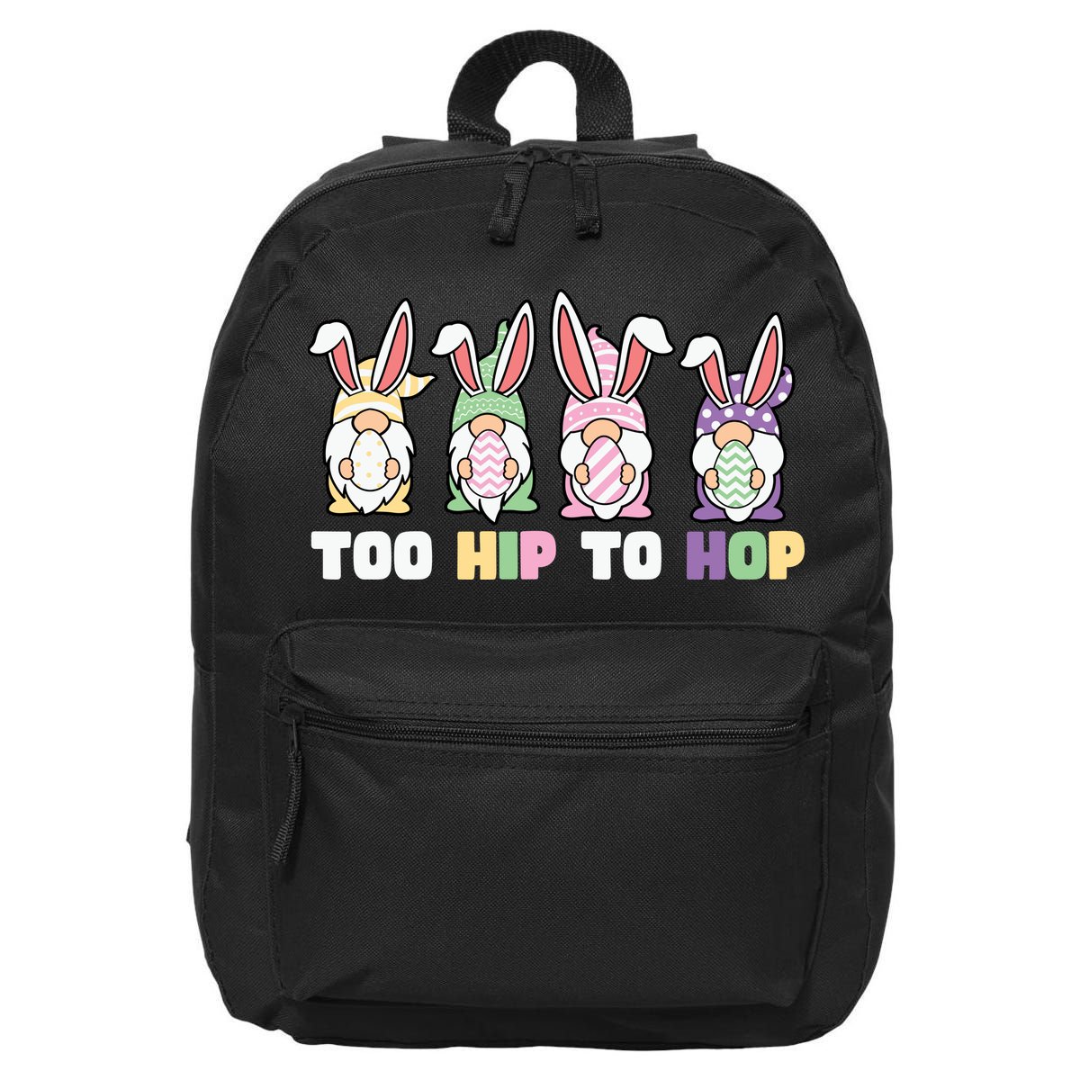 Too Hip To Hop Easter Eggs Gnome 16 in Basic Backpack