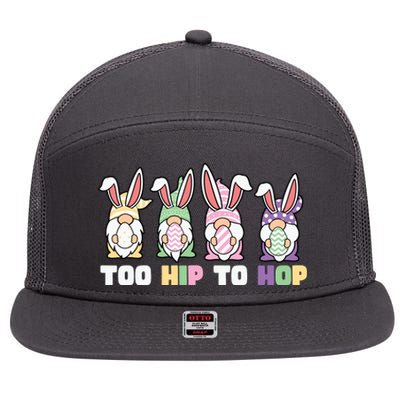 Too Hip To Hop Easter Eggs Gnome 7 Panel Mesh Trucker Snapback Hat