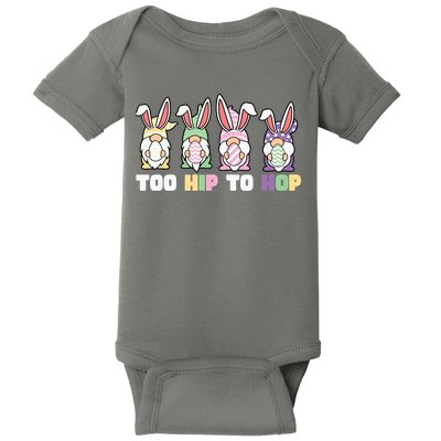 Too Hip To Hop Easter Eggs Gnome Baby Bodysuit