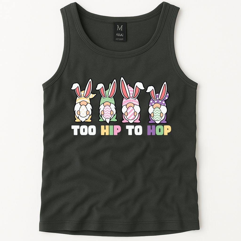 Too Hip To Hop Easter Eggs Gnome Tank Top