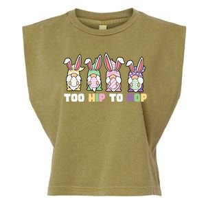 Too Hip To Hop Easter Eggs Gnome Garment-Dyed Women's Muscle Tee