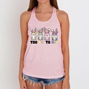 Too Hip To Hop Easter Eggs Gnome Women's Knotted Racerback Tank