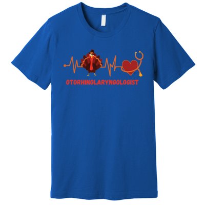 Thanksgiving Heartbeat Turkey Ent Surgeon Doctor Medical Cute Gift Premium T-Shirt