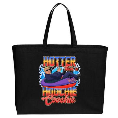 Trump Hotter Than A Hoochie Coochie Funny Cotton Canvas Jumbo Tote