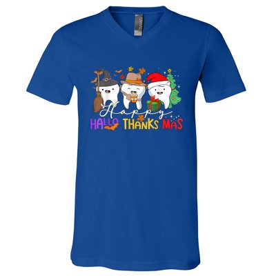 Th Halloween Thanksgiving Christmas Dental Squad Gift V-Neck T-Shirt