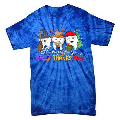 Th Halloween Thanksgiving Christmas Dental Squad Gift Tie-Dye T-Shirt