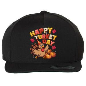 Thanksgiving Happy Turkey Day Fall Autumn Distressed Great Gift Wool Snapback Cap