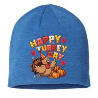 Thanksgiving Happy Turkey Day Fall Autumn Distressed Great Gift Sustainable Beanie