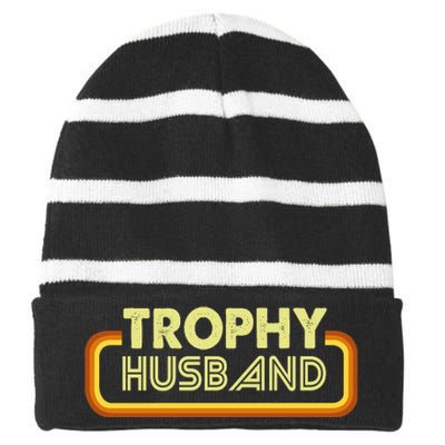 Trophy Husband Striped Beanie with Solid Band