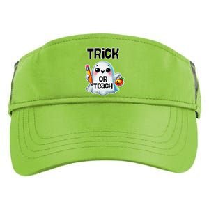 Teacher Halloween Trick Or Teach Cute Ghost Coffee Pumpkins Adult Drive Performance Visor