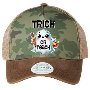 Teacher Halloween Trick Or Teach Cute Ghost Coffee Pumpkins Legacy Tie Dye Trucker Hat