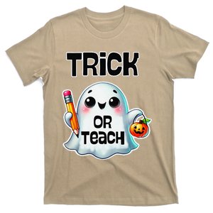 Teacher Halloween Trick Or Teach Cute Ghost Coffee Pumpkins T-Shirt