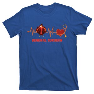 Thanksgiving Heartbeat Turkey General Surgeon Doctor Gift T-Shirt