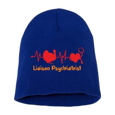 Thanksgiving Heartbeat Turkey Liaison Psychiatrist Doctor Gift Short Acrylic Beanie