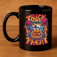 Trippy Halloween Trick Or Treat 11oz C Handle Ceramic Mug