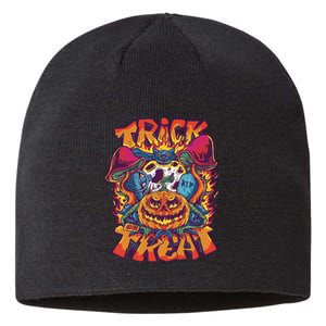 Trippy Halloween Trick Or Treat Sustainable Beanie