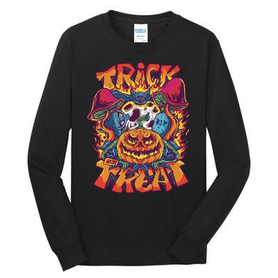 Trippy Halloween Trick Or Treat Tall Long Sleeve T-Shirt