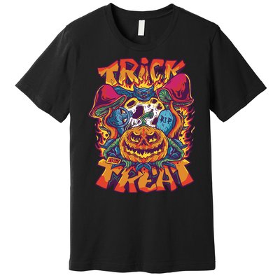 Trippy Halloween Trick Or Treat Premium T-Shirt