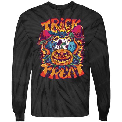 Trippy Halloween Trick Or Treat Tie-Dye Long Sleeve Shirt