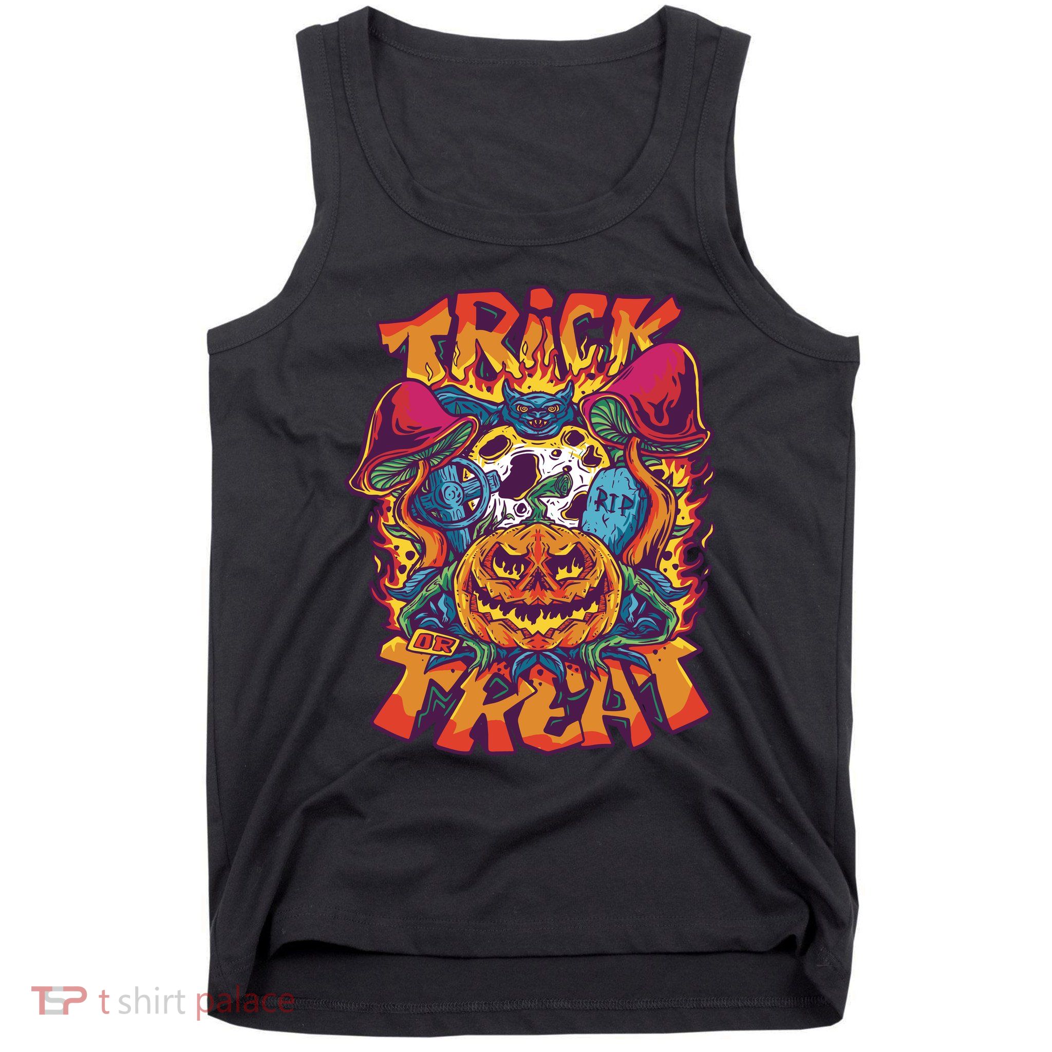 Trippy Halloween Trick Or Treat Tank Top