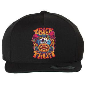 Trippy Halloween Trick Or Treat Wool Snapback Cap