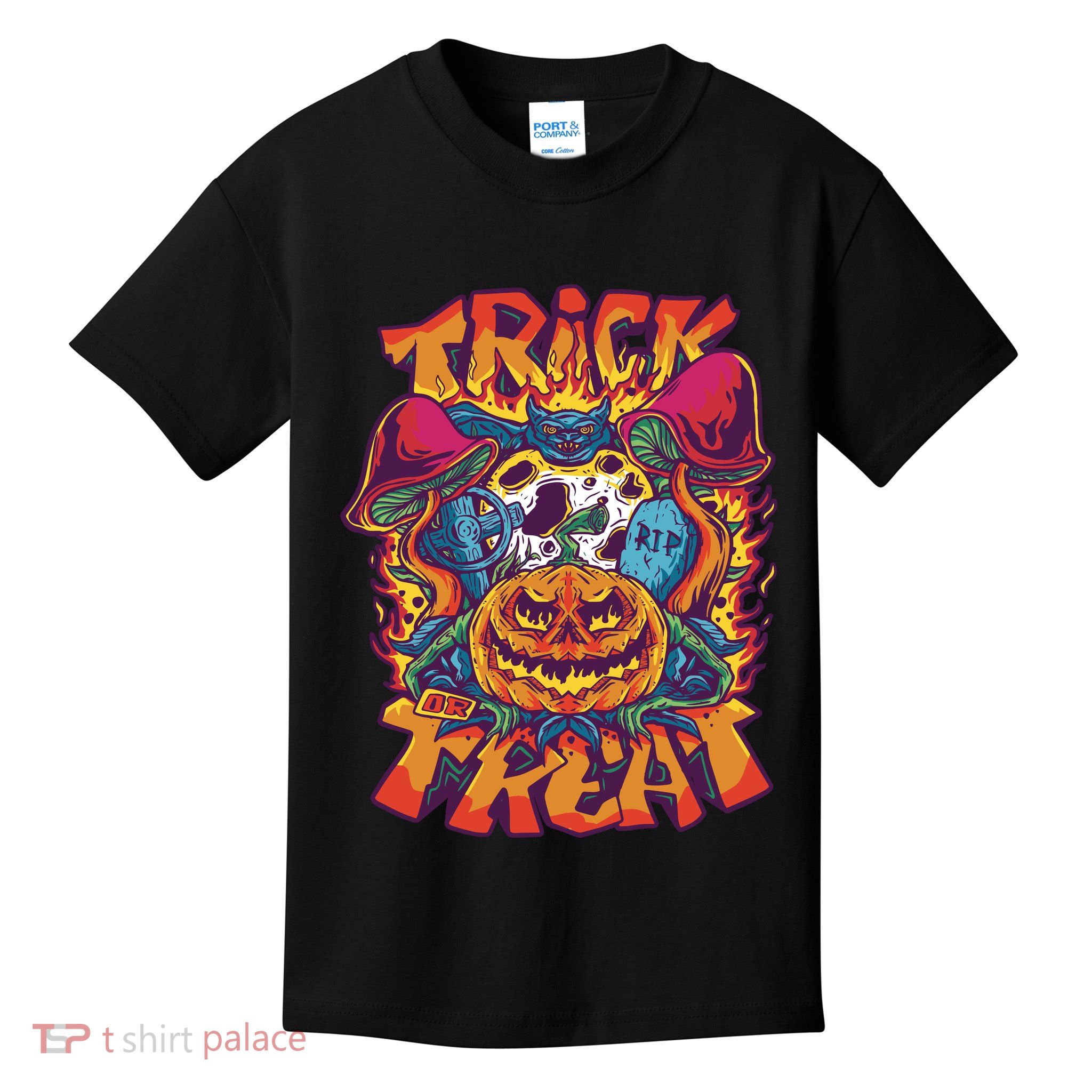 Trippy Halloween Trick Or Treat Kids T-Shirt