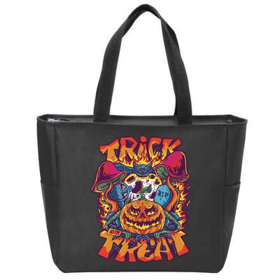 Trippy Halloween Trick Or Treat Zip Tote Bag