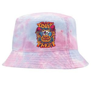 Trippy Halloween Trick Or Treat Tie-Dyed Bucket Hat