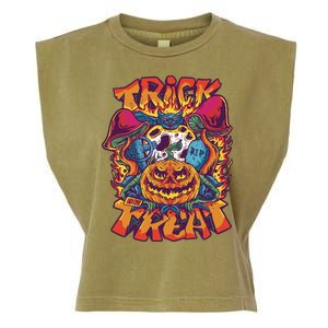 Trippy Halloween Trick Or Treat Garment-Dyed Women's Muscle Tee