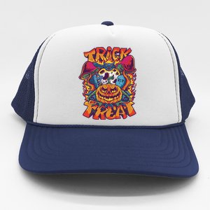 Trippy Halloween Trick Or Treat Trucker Hat