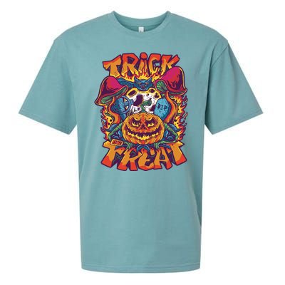 Trippy Halloween Trick Or Treat Sueded Cloud Jersey T-Shirt