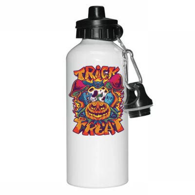 Trippy Halloween Trick Or Treat Aluminum Water Bottle 