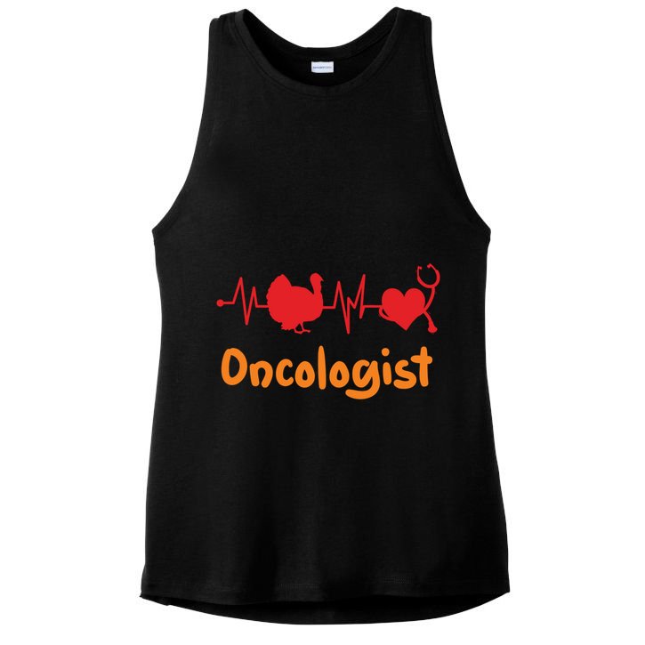 Thanksgiving Heartbeat Turkey Oncologist Doctor Medical Cute Gift Ladies PosiCharge Tri-Blend Wicking Tank