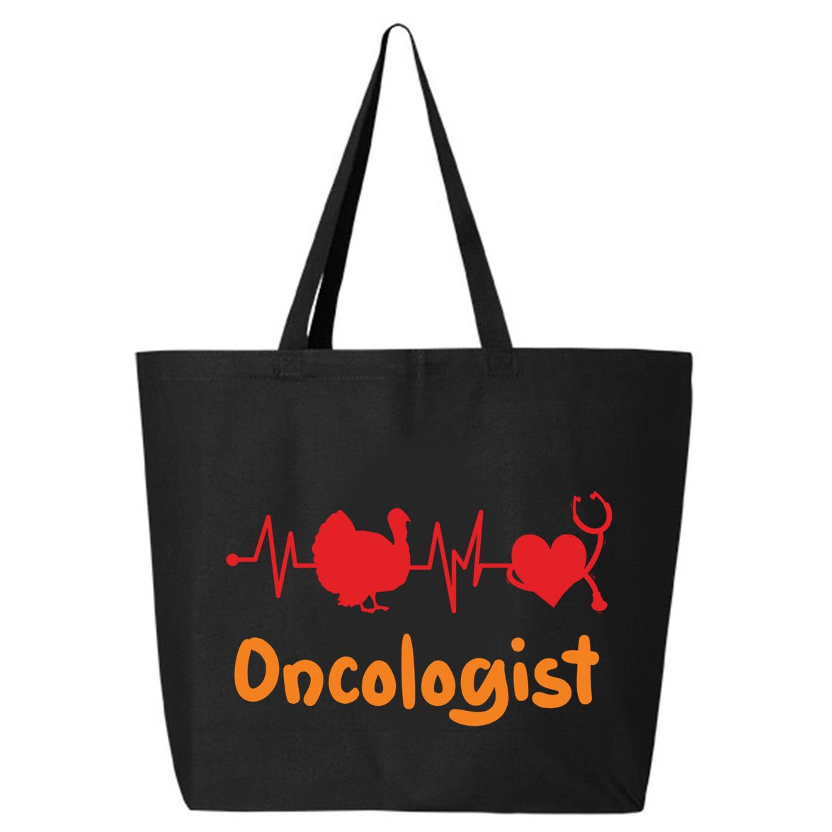 Thanksgiving Heartbeat Turkey Oncologist Doctor Medical Cute Gift 25L Jumbo Tote