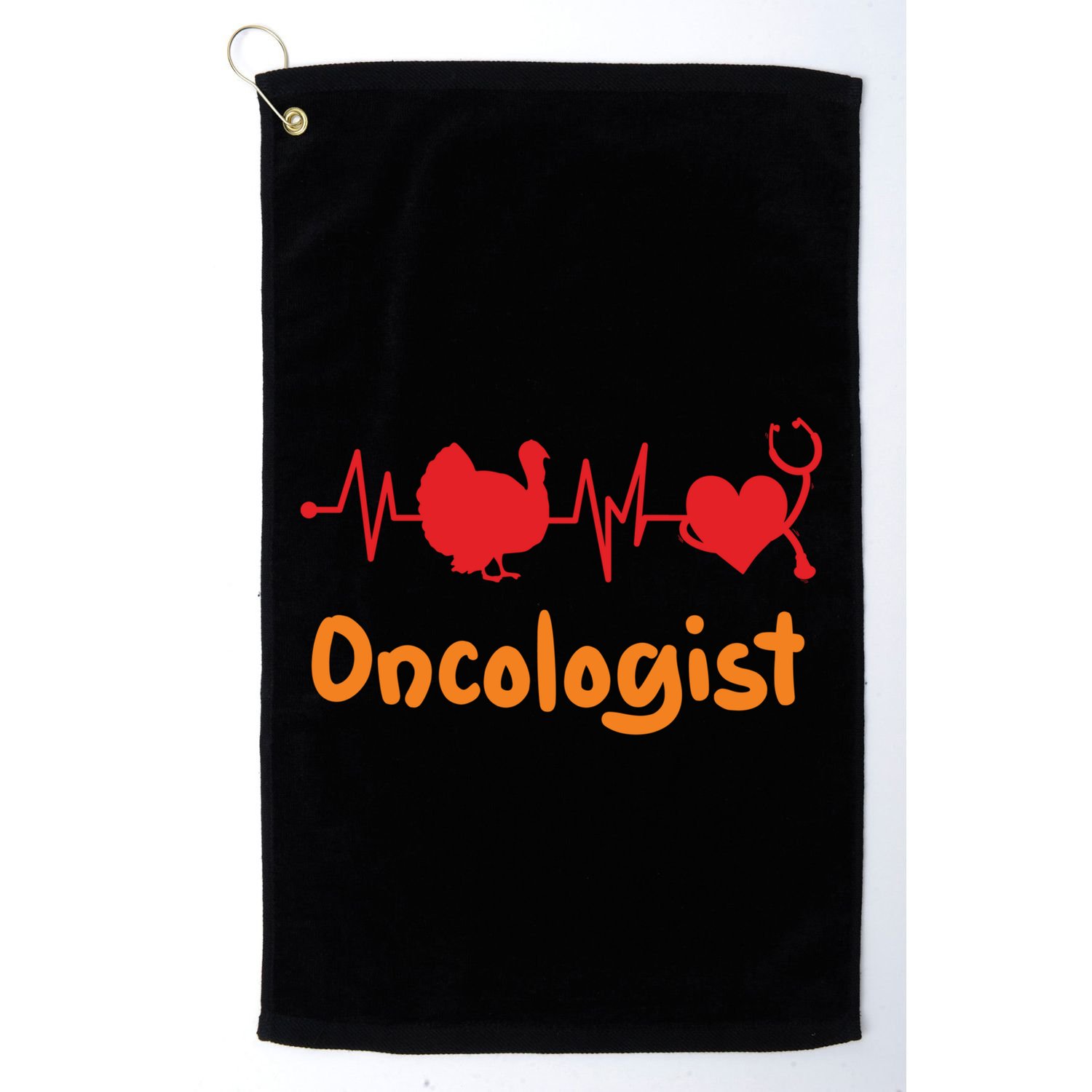 Thanksgiving Heartbeat Turkey Oncologist Doctor Medical Cute Gift Golf Towel