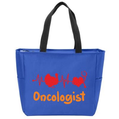 Thanksgiving Heartbeat Turkey Oncologist Doctor Medical Cute Gift Zip Tote Bag