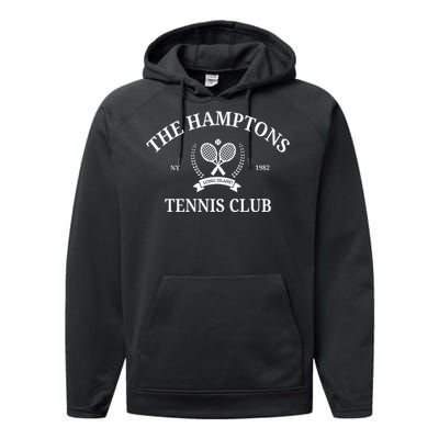 The Hamptons Tennis Club Vintage Style Aesthetic Crewneck Performance Fleece Hoodie